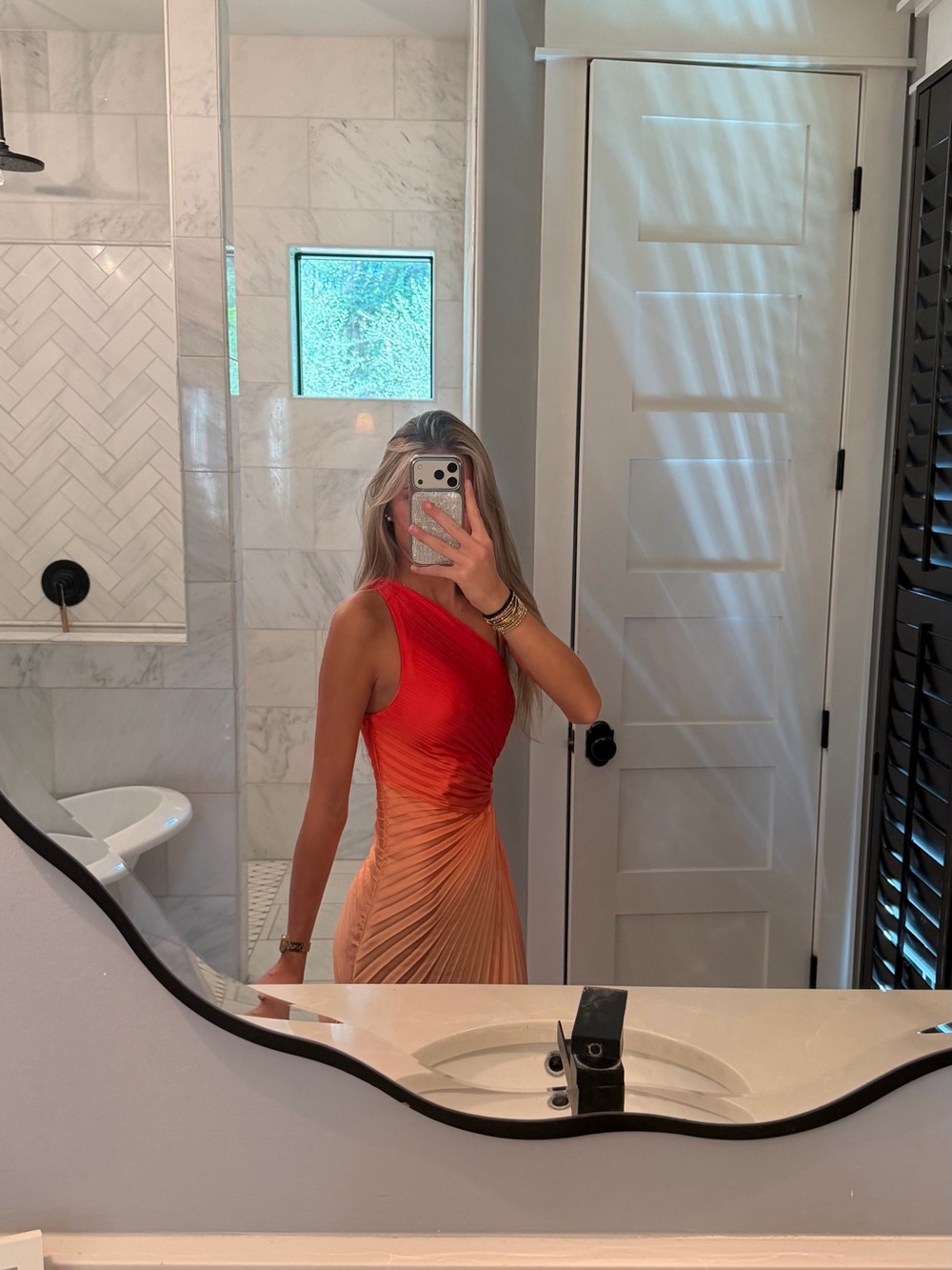 Dress Forum One-Shoulder Ombré Dress